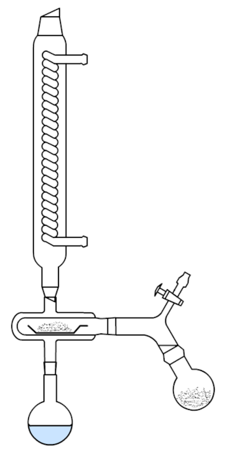 Esquema de una pistola desecadora de Abderhalden