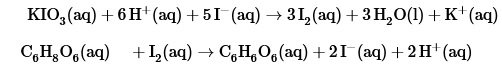 Reacciones de oxido-reducción del sistema ácido ascórbico - yodo