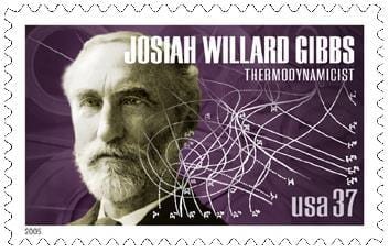 Sello postal con la efigie de Josiah Willard Gibbs. EEUU, 2005