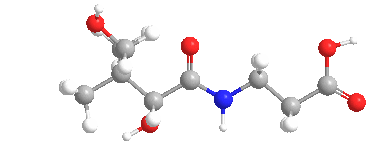 Estructura 3D del ácido pantoténico