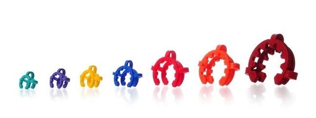 La versatilidad de las clips o pinzas Keck permite mantener una gran variedad de uniones de diferentes tamaños