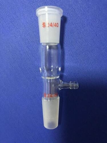 Adaptador 24/40 de vidrio con unión para manguera