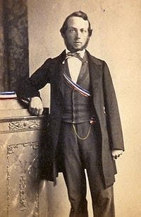 Carl Graebe, 1860, durante sus días de estudiante con los colores de la fraternidad de Karlsruhe Teutonia