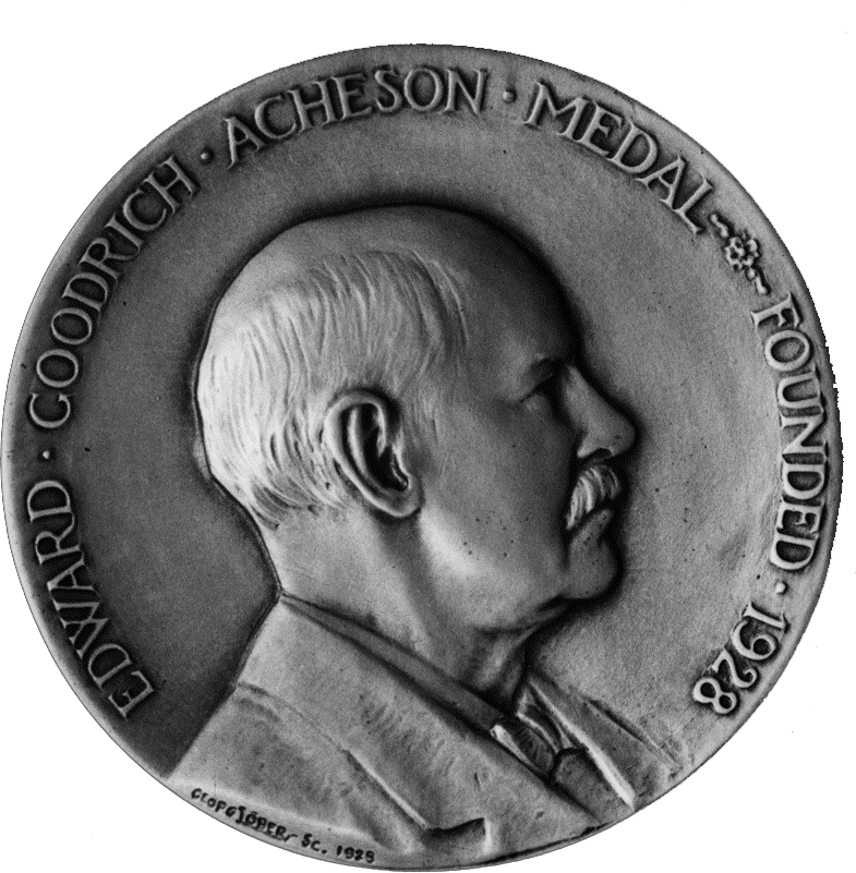 Medalla del premio Edward Goodrich Acheson, nombrado en su honor por The Electrochemical Society