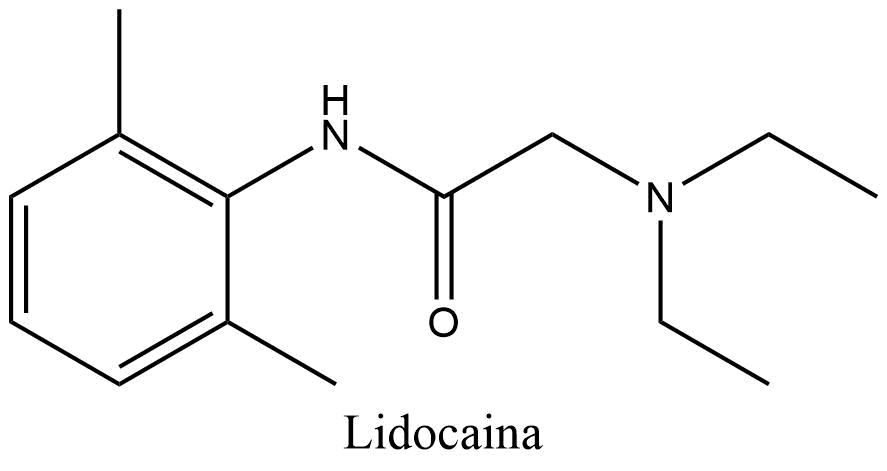 Estructura 2D de la lidoca&iacute;na