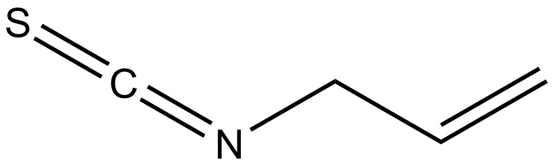 Estructura 2D del isotiocianato de alilo