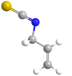 Estructura 3D del isotiocianato de alilo