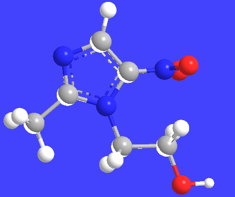 Estructura 3D del metronidazol