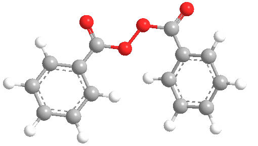 Estructura 3D del peróxido de benzoílo