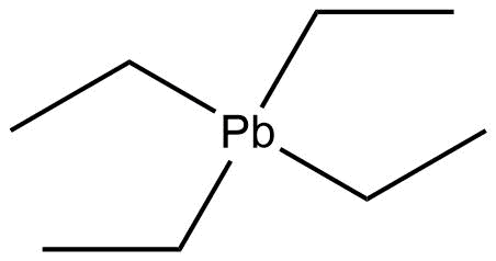 Estructura 2D del tetraetilo de plomo