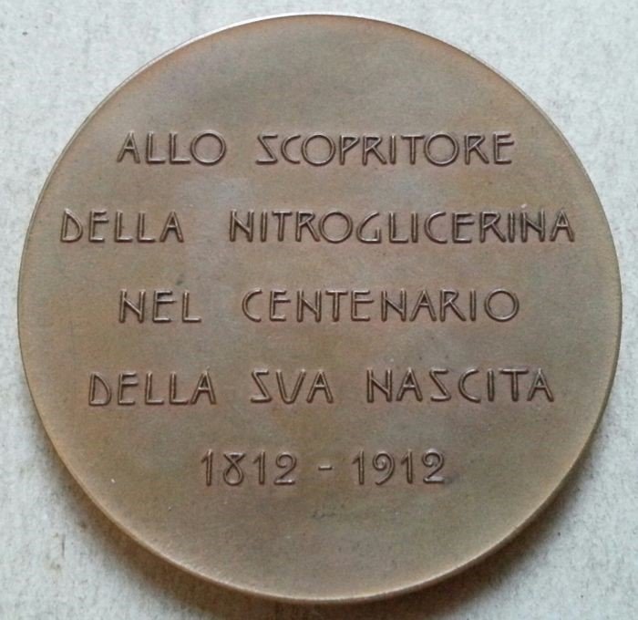 Medalla conmemorativa del centenario de nascimiento de Ascanio Sobrero - 1912
