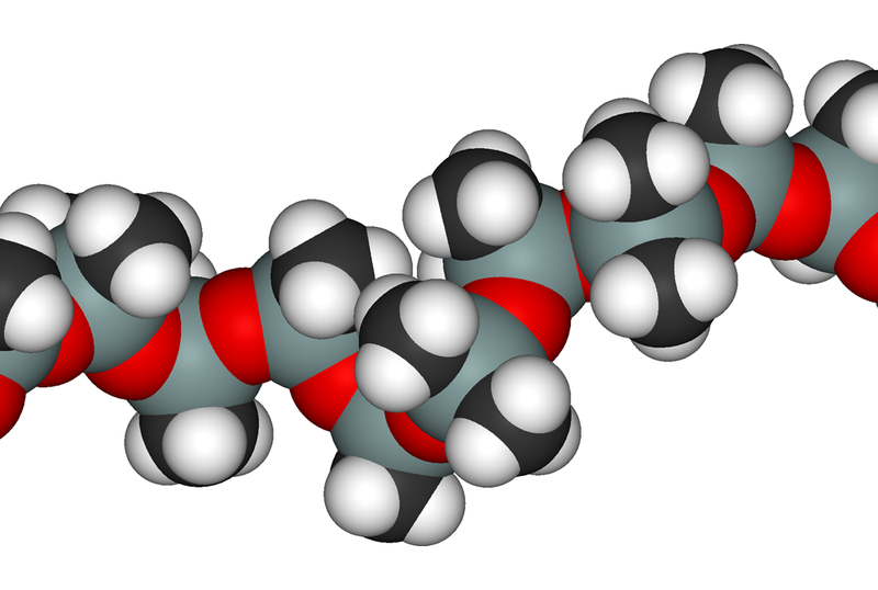 Estructura de esferas de la dimeticona o PDMS