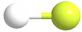 Estructura 3D del fluoruro de hidr&oacute;geno