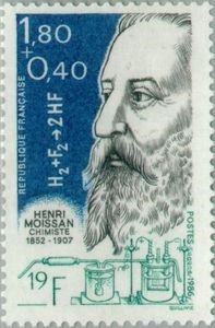 Sello postal francés dedicado a Henri Moissan