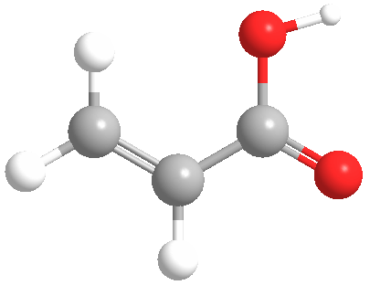 Estructura 3D del ácido acrílico