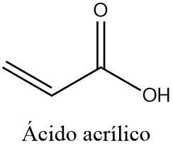 Estructura 2D del ácido acrílico