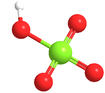 Estructura 3D del ácido perclórico