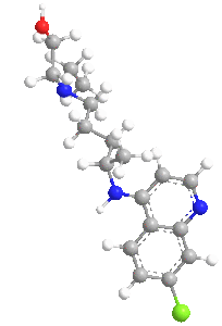 Estructura 3D de la hidroxicloroquina