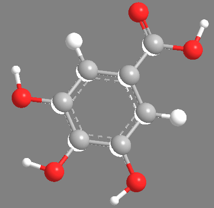 Estructura 3D del ácido gálico
