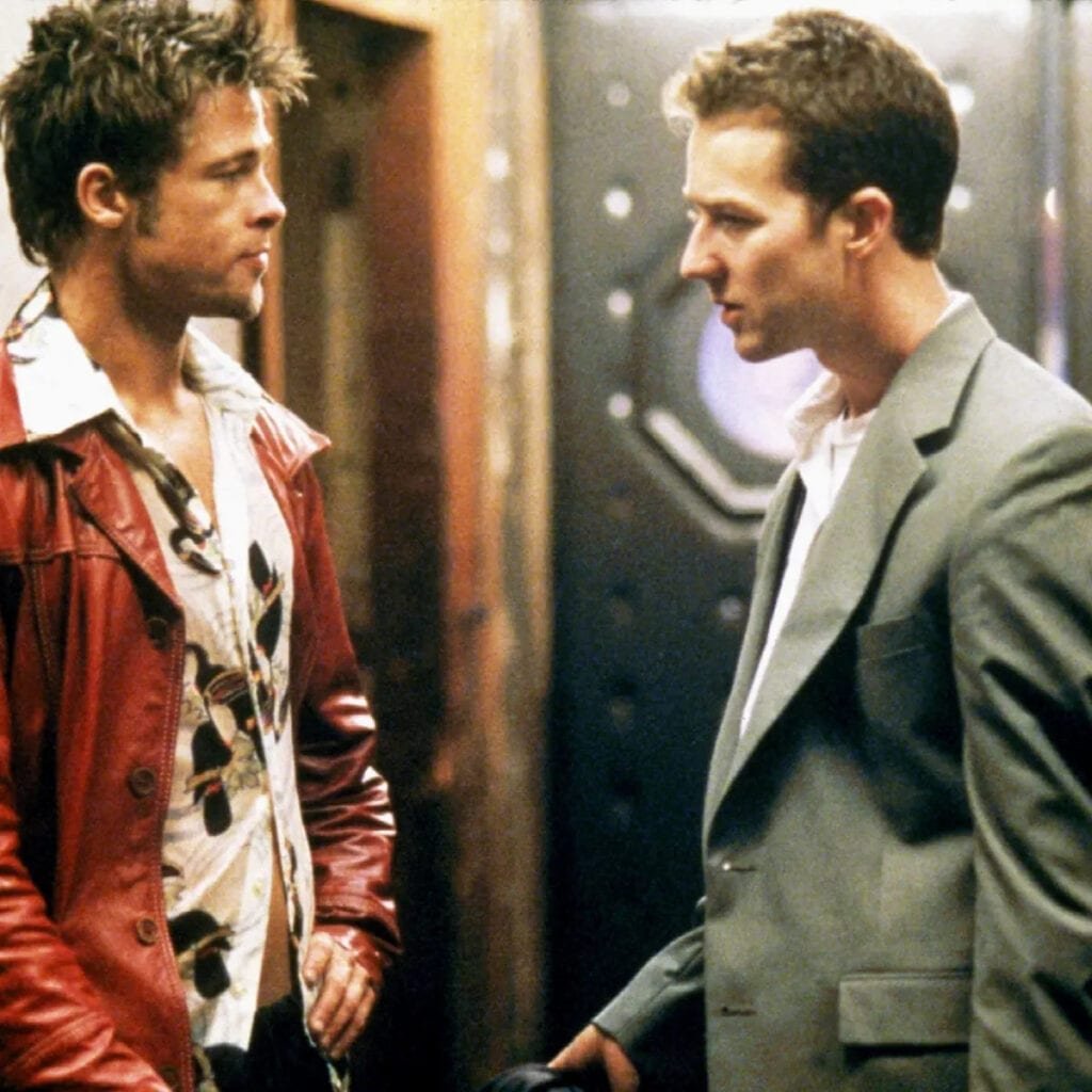 Brad Pitt y Edward Norton en Fight Club (El club de la pelea)