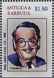 Sello postal en honor a E.J. Corey. 1990