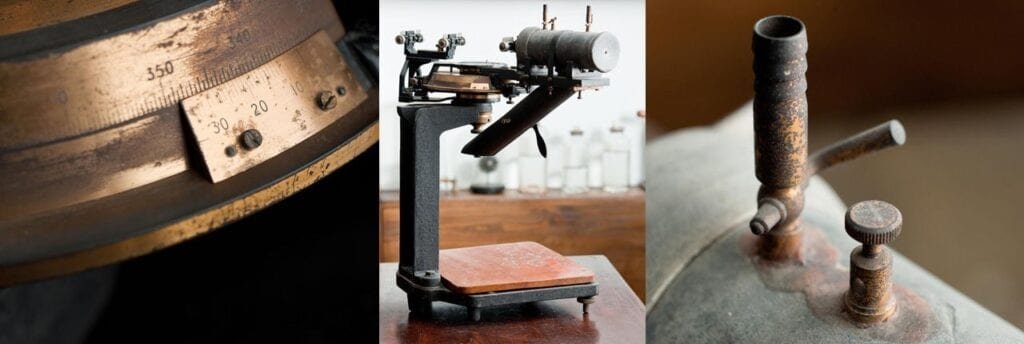 Imágenes del espectrómetro de Bragg que se encuentra en el museo Faraday