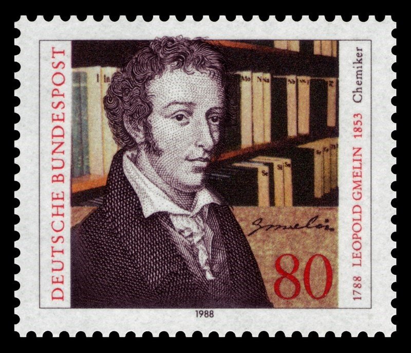Sello postal alemán en honor a Leopold Gmelin - 1988