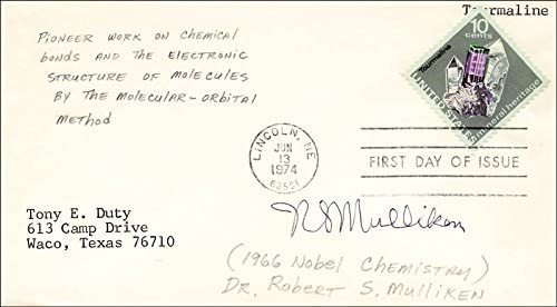 Sello postal de primer día de circulación autografiada por Robert S. Mulliken