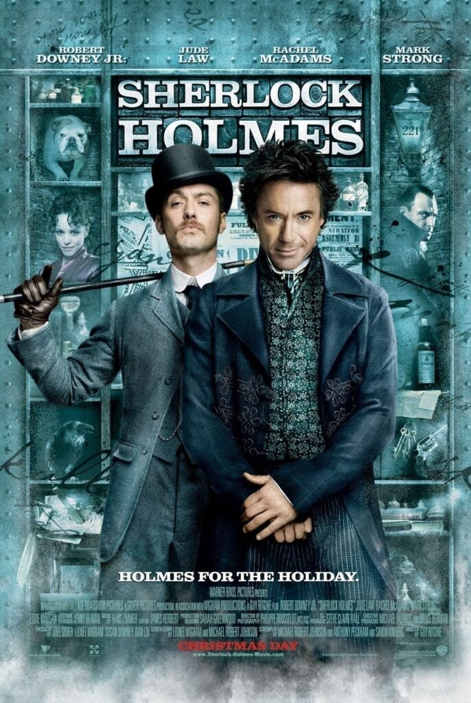 Poster promocional de Sherlock Holmes (2009) Con Robert Downey Jr y Jude Law