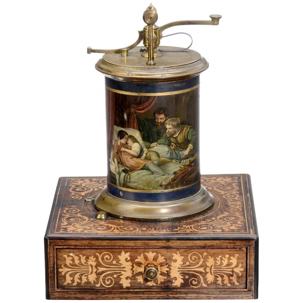 Lámpara Döbereiner en estuche Stobwasser, c. 1840