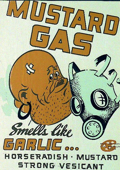 Cartel de identificación de gas del Ejército de los EE.UU. en la Segunda Guerra Mundial, c. 1941-1945