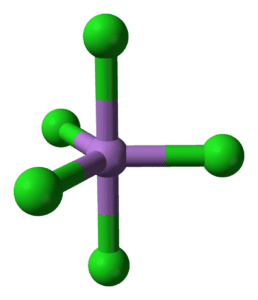 Estructura 3D del pentacloruro de arsénico