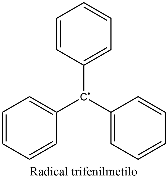 Estructura 2D del radical trifenilmetilo