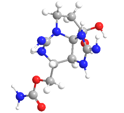 Estructura 3D de la saxitoxina