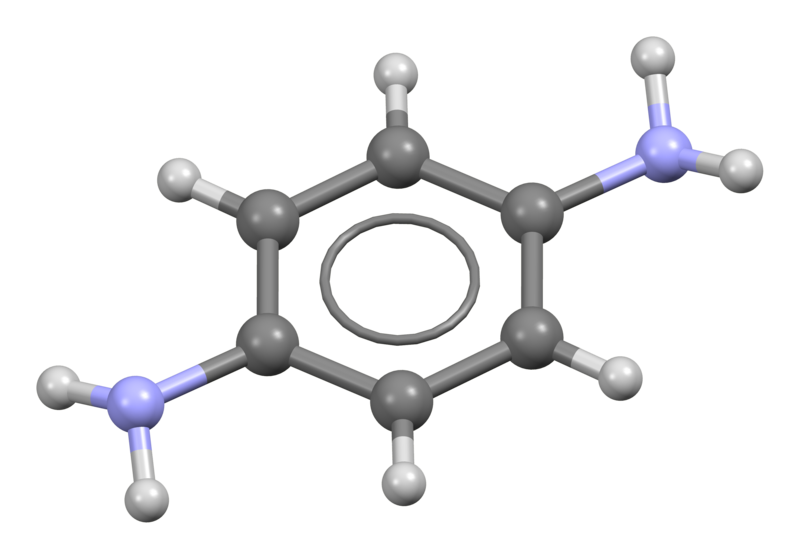 Estructura química de la parafenilendiamina (PPD)