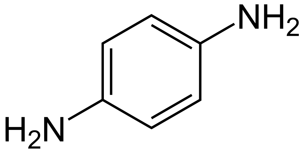 Estructura química de la parafenilendiamina (PPD)