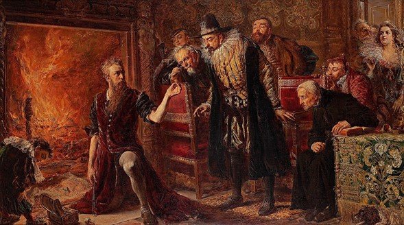 Alquimista Sendivogius, óleo sobre tabla de Jan Matejko