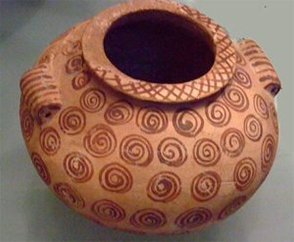 Cerámica egipcia: Jarra de arcilla de Naqada II (Egipto, 3500 a.C.) Museo Metropolitano, NYC