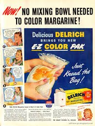Publicidad de margarina con una capsula de colorante en su interior lista para mezclar