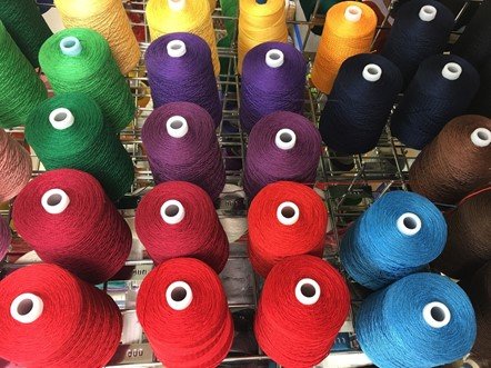 Muestras de algodón mercerizado