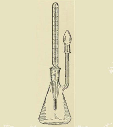 Dibujo de un picnómetro en un Manual de métodos estándar de analisis