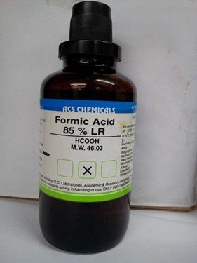 Presentación de ácido fórmico al 85% grado laboratorio