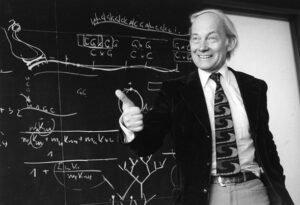Manfred Eigen en una conferencia en 1979.Crédito: Blachian/Max Planck Society