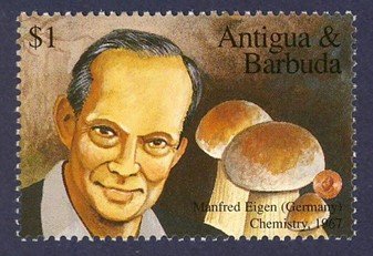 Sello postal en honor a Manfred Eigen