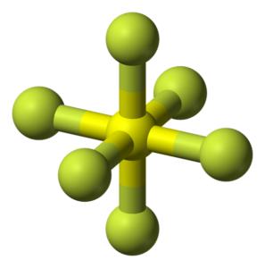 Estructura 3D del hexafluoruro de azufre