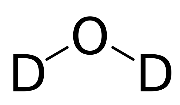 Molécula de agua pesada (óxido de deuterio)
