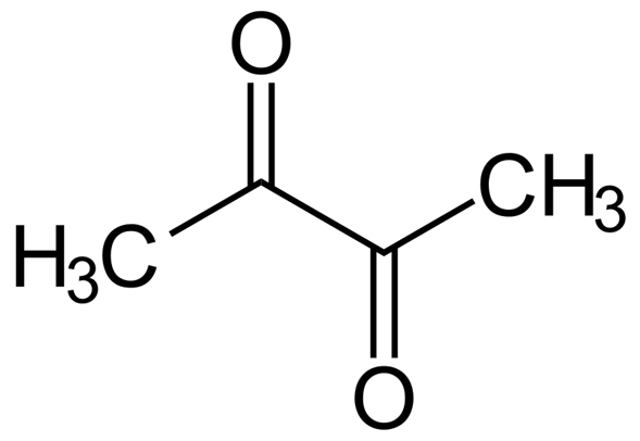 Estructura del diacetilo