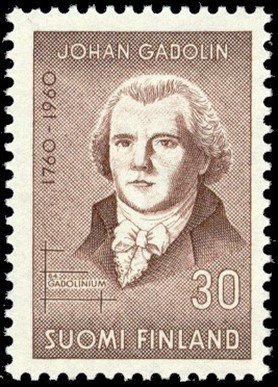 Sello postal finlandés en honor a Johan Gadolin