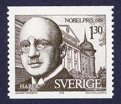 Sello postal de Suecia en honor a Fritz Haber