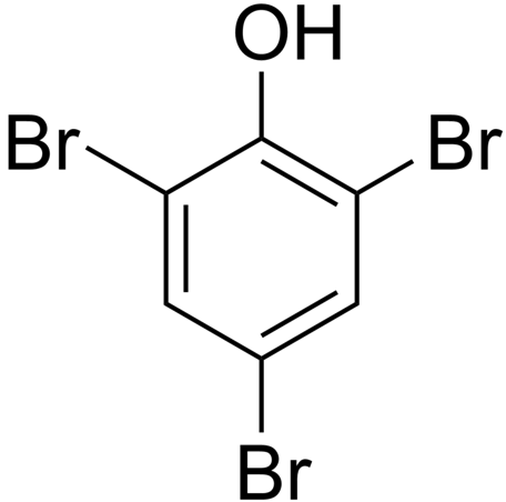 Estructura 2D del 2,4,6-tribromofenol